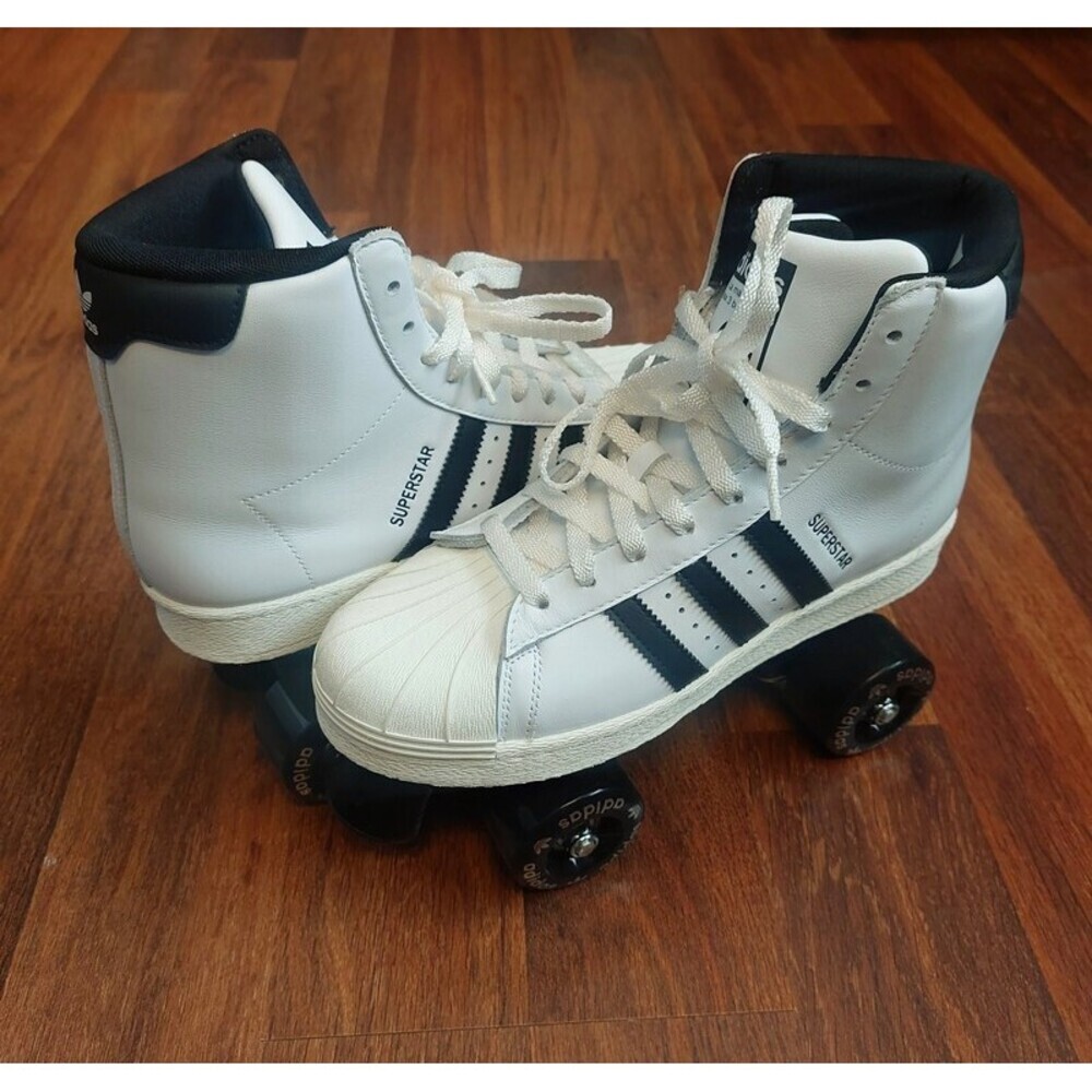 adidas Womens Sz 7.5 Superstar 82 Skate Leather Roller Skates White Black JS4038 - Picture 9 of 9